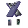MARSİLYAN™- iPhone 13 Pro Max Kılıf Atlas Form - Şeffaf 360 Full Body Arka Koruyucu + Mavi Neon Fosforlu Kamera Lens