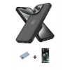MARSİLYAN™- iPhone 13 Pro Max Kılıf Atlas Form - Şeffaf 360 Full Body Arka Koruyucu + Shine Kamera Lens Koruma Cam - MI
