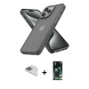 MARSİLYAN™- iPhone 13 Pro Max Kılıf Atlas Form - Şeffaf 360 Full Body Arka Koruyucu + Pers Alüminyum Kamera Lens - SABE