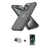 MARSİLYAN™- iPhone 13 Pro Max Kılıf Atlas Form - Şeffaf 360 Full Body Arka Koruyucu + Rainbow Kamera Lens Koruma Cam - KI
