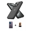 MARSİLYAN™- iPhone 13 Pro Max Kılıf Atlas Form - Şeffaf Maxco Cam Ekran Koruyucu + Neon Fosforlu Kamera Lens - MI