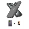 MARSİLYAN™- iPhone 13 Pro Max Kılıf Atlas Form - Şeffaf Maxco Cam Ekran Koruyucu + Neon Fosforlu Kamera Lens - YL