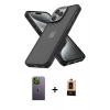 MARSİLYAN™- iPhone 13 Pro Max Kılıf Atlas Form - Şeffaf Maxco Cam Ekran Koruyucu + Neon Fosforlu Kamera Lens - YL