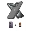 MARSİLYAN™- iPhone 13 Pro Max Kılıf Atlas Form - Şeffaf Maxco Cam Ekran Koruyucu + Neon Fosforlu Kamera Lens - BZ