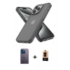 MARSİLYAN™- iPhone 13 Pro Max Kılıf Atlas Form - Şeffaf Maxco Cam Ekran Koruyucu + Neon Fosforlu Kamera Lens - MI