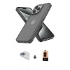 MARSİLYAN™- iPhone 13 Pro Max Kılıf Atlas Form - Şeffaf Maxco Cam Ekran Koruyucu + Pers Alüminyum Kamera Lens - SABE