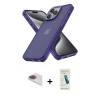 MARSİLYAN™- iPhone 13 Pro Max Kılıf Atlas Form - Şeffaf Pasifik Cam Ekran Koruyucu + Gökkuşağı Pers Alüminyum Kamera Lens