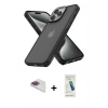 MARSİLYAN™- iPhone 13 Pro Max Kılıf Atlas Form - Şeffaf Pasifik Cam Ekran Koruyucu + Gökkuşağı Pers Alüminyum Kamera Lens