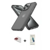 MARSİLYAN™- iPhone 13 Pro Max Kılıf Atlas Form - Şeffaf Pasifik Cam Ekran Koruyucu + Pers Alüminyum Kamera Lens - KI