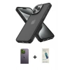 MARSİLYAN™- iPhone 13 Pro Max Kılıf Atlas Form - Şeffaf Pasifik Cam Ekran Koruyucu + Neon Fosforlu Kamera Lens - YL