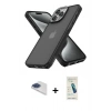 MARSİLYAN™- iPhone 13 Pro Max Kılıf Atlas Form - Şeffaf Pasifik Cam Ekran Koruyucu + Pers Alüminyum Kamera Lens - LT