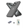 MARSİLYAN™- iPhone 13 Pro Max Kılıf Atlas Form - Şeffaf Pasifik Cam Ekran Koruyucu + Renkli Kamera Lens Koruma Cam - SI