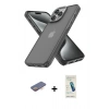 MARSİLYAN™- iPhone 13 Pro Max Kılıf Atlas Form - Şeffaf Pasifik Cam Ekran Koruyucu + Renkli Kamera Lens Koruma Cam - TU