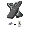 MARSİLYAN™- iPhone 13 Pro Max Kılıf Atlas Form - Şeffaf Pasifik Cam Ekran Koruyucu + Renkli Kamera Lens Koruma Cam - SI