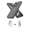 MARSİLYAN™- iPhone 13 Pro Max Kılıf Atlas Form - Şeffaf Pasifik Cam Ekran Koruyucu + Shine Kamera Lens - GD