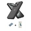 MARSİLYAN™- iPhone 13 Pro Max Kılıf Atlas Form - Şeffaf Pasifik Cam Ekran Koruyucu + Shine Kamera Lens Koruma Cam - GI