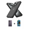 MARSİLYAN™- iPhone 13 Pro Max Kılıf Atlas Form - Siyah 18D Cam Ekran Koruyucu + Neon Fosforlu Kamera Lens - BZ