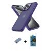 MARSİLYAN™- iPhone 13 Pro Max Kılıf Atlas Form - Siyah 18D Cam Ekran Koruyucu + Shine Kamera Lens Koruma Cam - PE