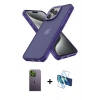 MARSİLYAN™- iPhone 13 Pro Max Kılıf Atlas Form - Siyah 3D Antistatik Cam Ekran Koruyucu + Neon Fosforlu Kamera Lens - YL