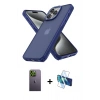MARSİLYAN™- iPhone 13 Pro Max Kılıf Atlas Form - Siyah 3D Antistatik Cam Ekran Koruyucu + Neon Fosforlu Kamera Lens - YL