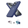 MARSİLYAN™- iPhone 13 Pro Max Kılıf Atlas Form - Siyah 3D Antistatik Cam Ekran Koruyucu + Pers Alüminyum Kamera Lens - GI