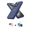 MARSİLYAN™- iPhone 13 Pro Max Kılıf Atlas Form - Siyah 3D Antistatik Cam Ekran Koruyucu + Pers Alüminyum Kamera Lens - KI