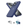 MARSİLYAN™- iPhone 13 Pro Max Kılıf Atlas Form - Siyah 3D Antistatik Cam Ekran Koruyucu + Pers Alüminyum Kamera Lens - SABE