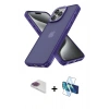 MARSİLYAN™- iPhone 13 Pro Max Kılıf Atlas Form - Siyah 3D Antistatik Cam Ekran Koruyucu + Pers Alüminyum Kamera Lens - GI