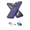 MARSİLYAN™- iPhone 13 Pro Max Kılıf Atlas Form - Siyah 3D Antistatik Cam Ekran Koruyucu + Pers Alüminyum Kamera Lens - SABE