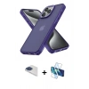 MARSİLYAN™- iPhone 13 Pro Max Kılıf Atlas Form - Siyah 3D Antistatik Cam Ekran Koruyucu + Pers Alüminyum Kamera Lens - LT