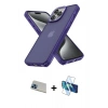 MARSİLYAN™- iPhone 13 Pro Max Kılıf Atlas Form - Siyah 3D Antistatik Cam Ekran Koruyucu + Rainbow Kamera Lens Koruma Cam - MI