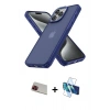 MARSİLYAN™- iPhone 13 Pro Max Kılıf Atlas Form - Siyah 3D Antistatik Cam Ekran Koruyucu + Rainbow Kamera Lens Koruma Cam - KI