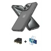 MARSİLYAN™- iPhone 13 Pro Max Kılıf Atlas Form - Siyah 3D Antistatik Cam Ekran Koruyucu + Raze Metal Kamera Lens - GD