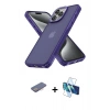 MARSİLYAN™- iPhone 13 Pro Max Kılıf Atlas Form - Siyah 3D Antistatik Cam Ekran Koruyucu + Renkli Kamera Lens Koruma Cam - PE