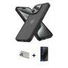 MARSİLYAN™- iPhone 13 Pro Max Kılıf Atlas Form - Siyah 3D Antistatik Hayalet Cam Ekran Koruyucu + Rainbow Kamera Lens Koruma Cam - BZ