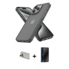 MARSİLYAN™- iPhone 13 Pro Max Kılıf Atlas Form - Siyah 3D Antistatik Hayalet Cam Ekran Koruyucu + Rainbow Kamera Lens Koruma Cam - BZ