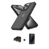 MARSİLYAN™- iPhone 13 Pro Max Kılıf Atlas Form - Siyah 3D Antistatik Hayalet Cam Ekran Koruyucu + Raze Metal Kamera Lens - GD
