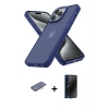 MARSİLYAN™- iPhone 13 Pro Max Kılıf Atlas Form - Siyah 3D Antistatik Hayalet Cam Ekran Koruyucu + Renkli Kamera Lens Koruma Cam - MI