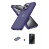 MARSİLYAN™- iPhone 13 Pro Max Kılıf Atlas Form - Siyah 3D Antistatik Hayalet Cam Ekran Koruyucu + Renkli Kamera Lens Koruma Cam - PE