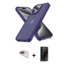 MARSİLYAN™- iPhone 13 Pro Max Kılıf Atlas Form - Siyah 3D Antistatik Hayalet Cam Ekran Koruyucu + Pers Alüminyum Kamera Lens - GI
