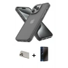 MARSİLYAN™- iPhone 13 Pro Max Kılıf Atlas Form - Siyah 3D Antistatik Hayalet Cam Ekran Koruyucu + Rainbow Kamera Lens Koruma Cam - REGD