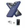 MARSİLYAN™- iPhone 13 Pro Max Kılıf Atlas Form - Siyah 3D Antistatik Hayalet Cam Ekran Koruyucu + Pers Alüminyum Kamera Lens - SABE
