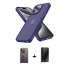 MARSİLYAN™- iPhone 13 Pro Max Kılıf Atlas Form - Siyah 3D Antistatik Hayalet Cam Ekran Koruyucu + Neon Fosforlu Kamera Lens - YL