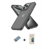 MARSİLYAN™- iPhone 13 Pro Max Kılıf Atlas Form - Siyah 6D Mat Seramik Hayalet Nano Ekran Koruyucu + Shine Kamera Lens Koruma Cam - GI