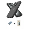 MARSİLYAN™- iPhone 13 Pro Max Kılıf Atlas Form - Siyah 6D Mat Seramik Hayalet Nano Ekran Koruyucu + Shine Kamera Lens Koruma Cam - GI
