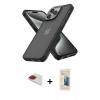 MARSİLYAN™- iPhone 13 Pro Max Kılıf Atlas Form - Siyah 6D Mat Seramik Hayalet Nano Ekran Koruyucu + Pers Alüminyum Kamera Lens - KI