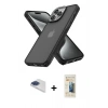 MARSİLYAN™- iPhone 13 Pro Max Kılıf Atlas Form - Siyah 6D Mat Seramik Hayalet Nano Ekran Koruyucu + Pers Alüminyum Kamera Lens - LT