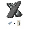 MARSİLYAN™- iPhone 13 Pro Max Kılıf Atlas Form - Siyah 6D Mat Seramik Hayalet Nano Ekran Koruyucu + Shine Kamera Lens Koruma Cam - MI