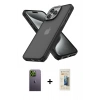 MARSİLYAN™- iPhone 13 Pro Max Kılıf Atlas Form - Siyah 6D Mat Seramik Hayalet Nano Ekran Koruyucu + Neon Fosforlu Kamera Lens - YL