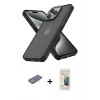 MARSİLYAN™- iPhone 13 Pro Max Kılıf Atlas Form - Siyah 6D Mat Seramik Hayalet Nano Ekran Koruyucu + Renkli Kamera Lens Koruma Cam - PE